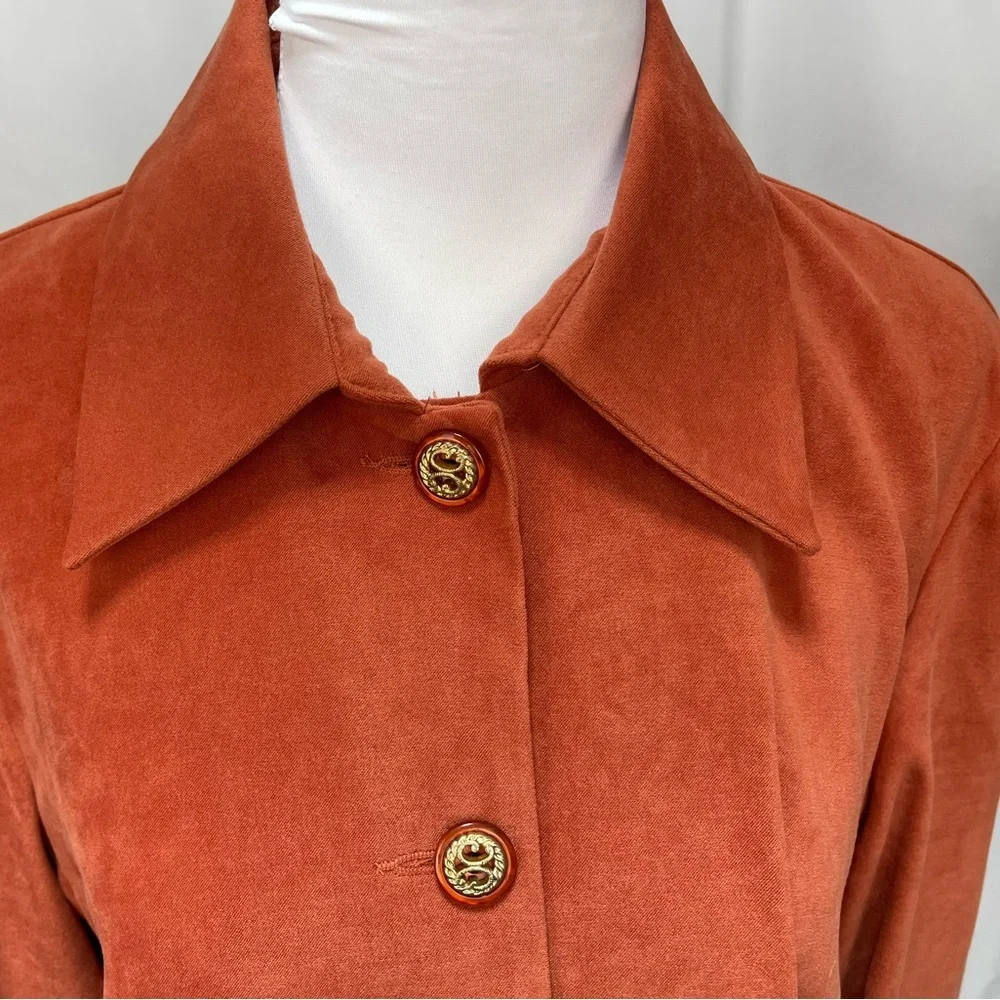 Dressbarn Rust Suede like blouse or jacket women’s size small - Picture 5 of 14